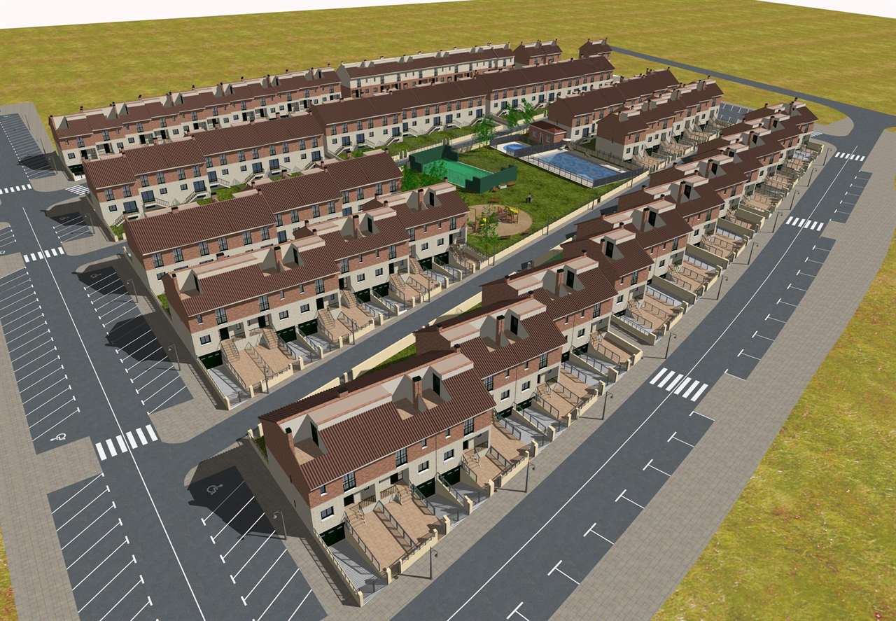 3d urbanización con calles